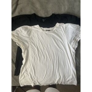 Torrid Short Sleeve Black And White Tops Lot Of 2 Coastal Casual Size 3X